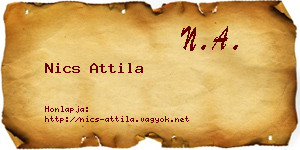 Nics Attila névjegykártya